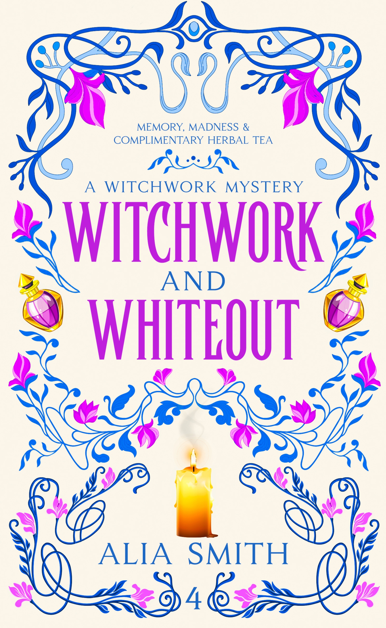 cover art for cozy witch mystery novel Witchwork and Wishbones by Alia Smith